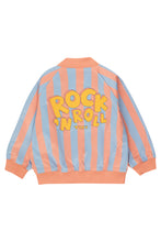 Load image into Gallery viewer, Tinycottons / KID / Tiny Rock’N’Roll Bomber Jacket / Blue - Grey - Papaya