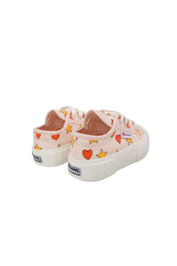 Tinycottons / TINY X SUPERGA / Hearts & Stars Kids Sneakers / Pastel Pink