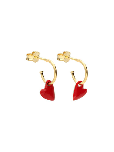 Selva Sauvage / Earring Hoops / Heart / Red