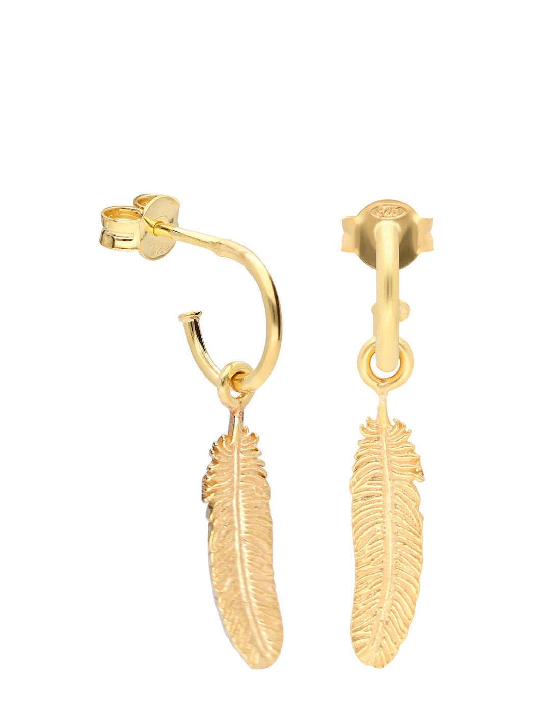 Selva Sauvage / Earring Hoops / Feather / Gold