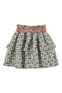 Piupiuchick / KID / Skirt / Green Checkered Flowers