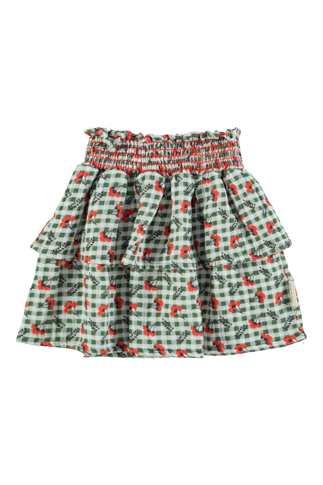 Piupiuchick / KID / Skirt / Green Checkered Flowers