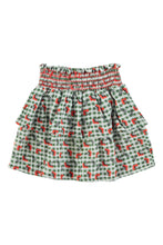 Load image into Gallery viewer, Piupiuchick / KID / Skirt / Green Checkered Flowers