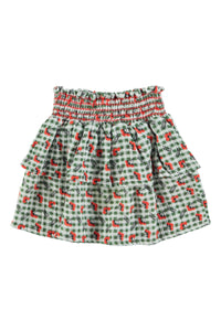 Piupiuchick / KID / Skirt / Green Checkered Flowers