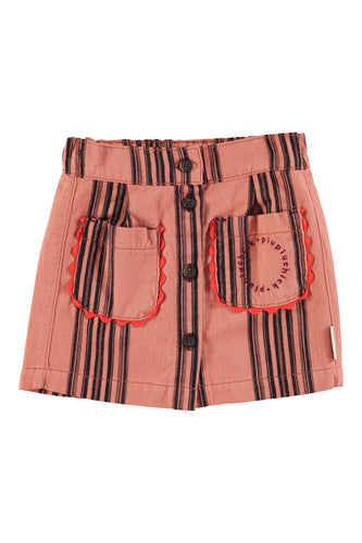 Piupiuchick / KID / Skirt / Pink Black Stripes