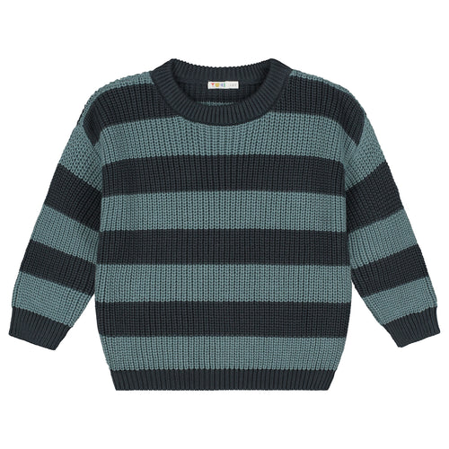 Yuki / Stripes Knitted Sweater / Blue Monday