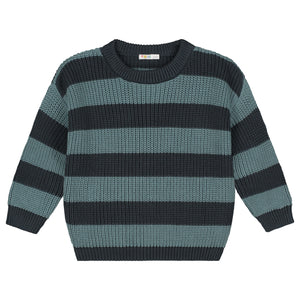 Yuki / Stripes Knitted Sweater / Blue Monday