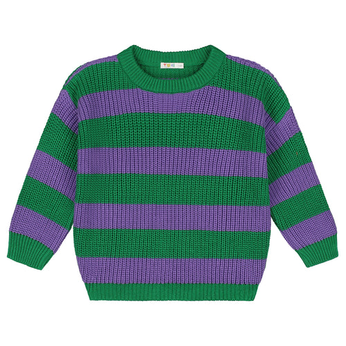 Yuki / Stripes Knitted Sweater / Iris