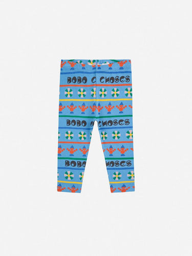 Colorful patterned leggings with 'Bobo Choses' branding on a white background