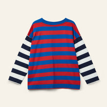 Load image into Gallery viewer, Wynken / Duo Stripe Tee / Ladybird - Slow Blue