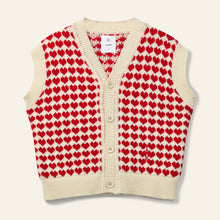 Load image into Gallery viewer, Wynken / The Lovers Waistcoat / Red Mini Heart