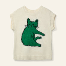 Load image into Gallery viewer, Wynken / Paws Tank Top / Ecru - Bright Green