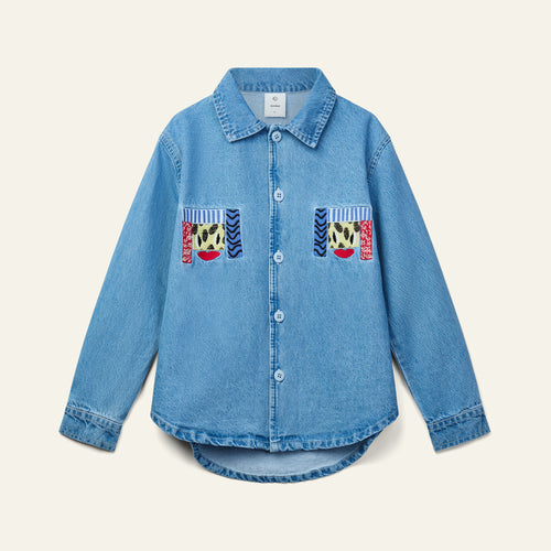 Wynken / Beau Denim Shirt / Mid Wash Denim