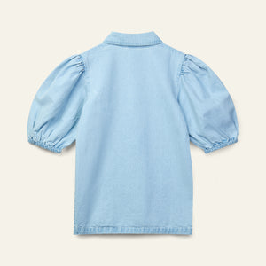 Wynken / Annka Shirt Dress / Pale Bleached Wash Denim