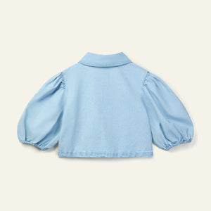 Wynken / Anka Bolero Jacket / Pale Bleached Washed Denim
