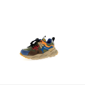 Multicolored sneaker on a white background