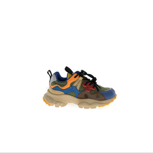 Multicolored sneaker on a white background