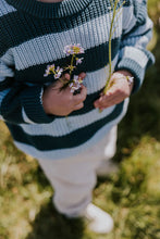 Load image into Gallery viewer, Yuki / Striped Knitted Sweater / Bluebird