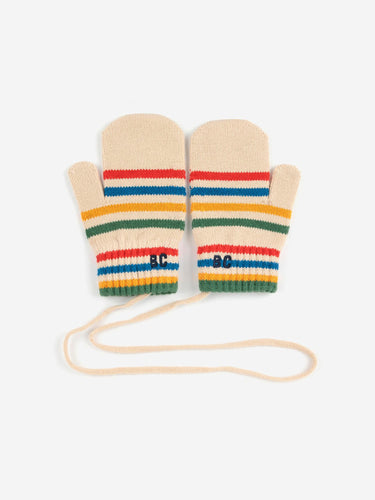 Bobo Choses / BABY / Knitted Striped Mittens / Tic Tac Toe