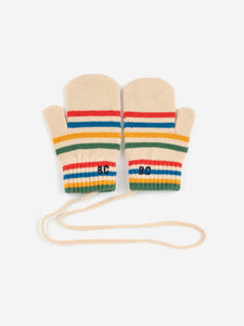 Bobo Choses / BABY / Knitted Striped Mittens / Tic Tac Toe