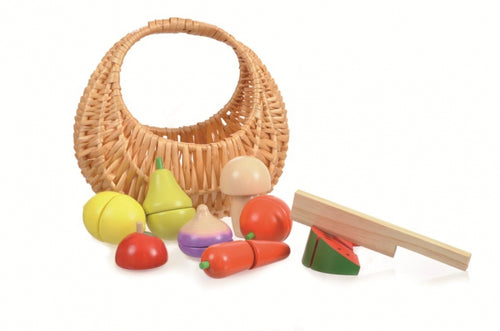 Egmont Toys / Wooden Fruit And Vegetables Set In Basket