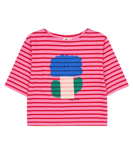 Jellymallow / Big Flower Mid Sleeve T-shirt / Pink
