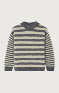 American Vintage / Pull / Vitow / Acier Chine Raye Houmous