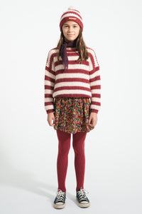 Piupiuchick / KID / Sweater / Knitted Bordeaux Pink Stripes