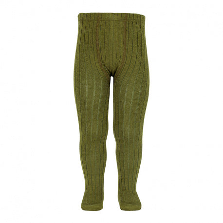 Condor / Merino Wool Blend Rib Tights / Musgo