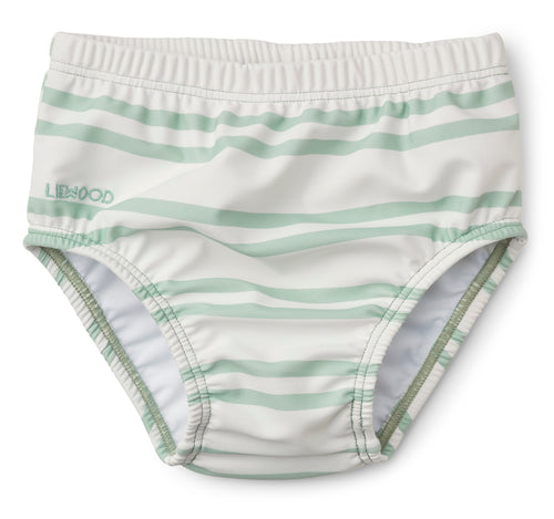 Liewood / Anthony / Baby Swim Pants / Stripe Creme De La Creme - Dusty Mint