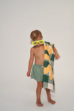 Load image into Gallery viewer, Tinycottons / KID / Check Trunks / Light Cream - Pine Green