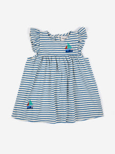 Bobo Choses / BABY / Ruffle Dress / Blue Stripes