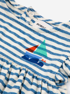 Bobo Choses / BABY / Ruffle Dress / Blue Stripes