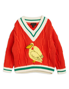 Mini Rodini / PRE AW23 / Knitted V-Neck Sweater / Pelican