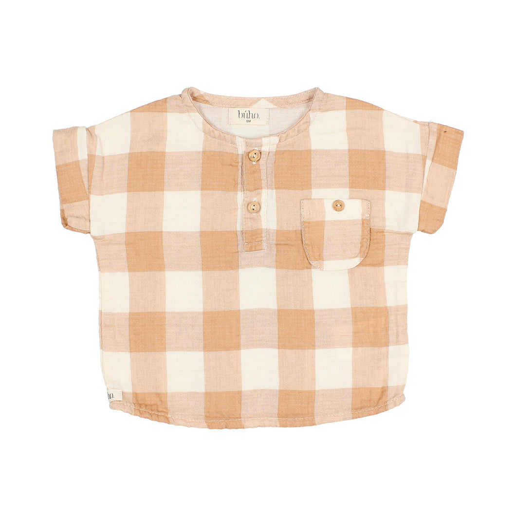 Búho / BABY / Gingham Shirt / Caramel