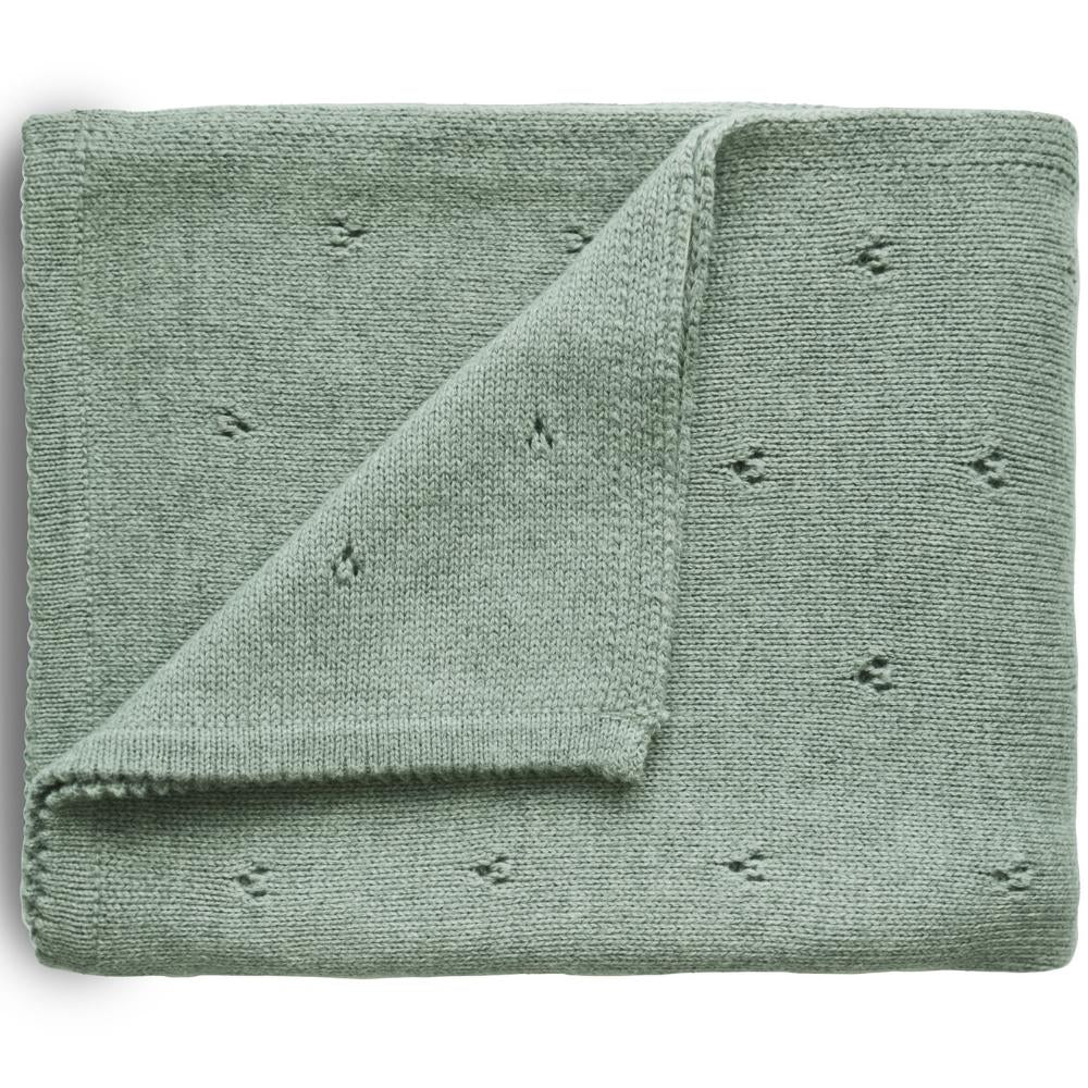 Mushie / Blanket / Pointelle Sage Melange
