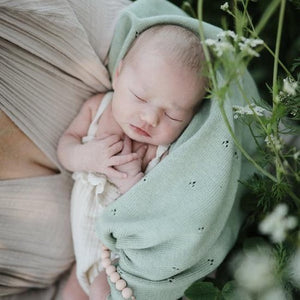 Mushie / Blanket / Pointelle Sage Melange