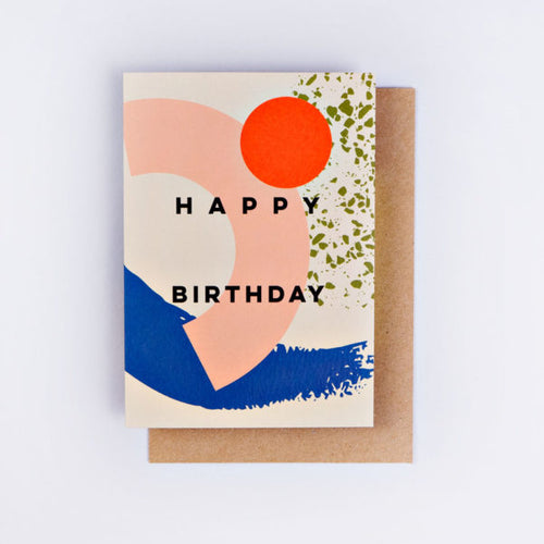 The Completist / Graphic Card / Wenskaart / Memphis Brush Birthday