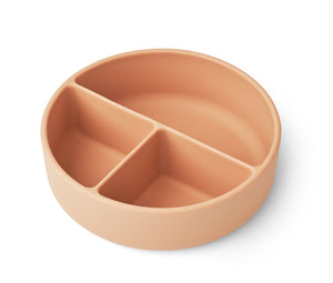 Liewood / Rosie Divider Bowl With Lid / Mr. Bear Mustard - Tuscany Rose Mix