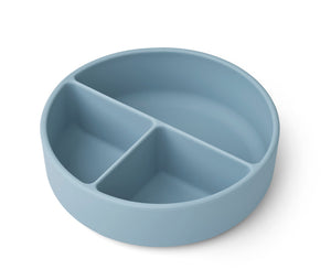 Liewood / Rosie Divider Bowl With Lid / Mr. Bear Whale Blue - Sea Blue Mix