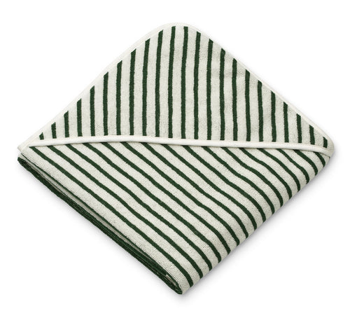 Liewood / Louie / Hooded Towel / Stripes Garden Green Creme de la Creme