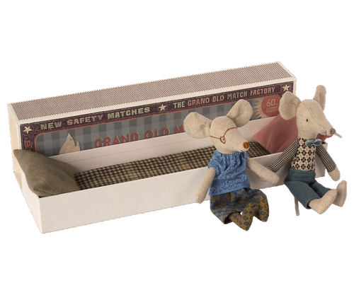 Maileg / Grandpa & Grandma Mice In Matchbox