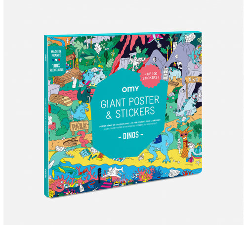 Omy Design & Play / Giant Colouring Poster & Stickers/ Dinos