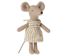 Load image into Gallery viewer, Maileg / Mouse in Box / Big Sister / Striped Dress / White