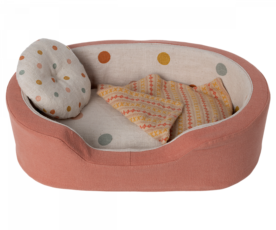 Maileg / Dog Basket / Coral