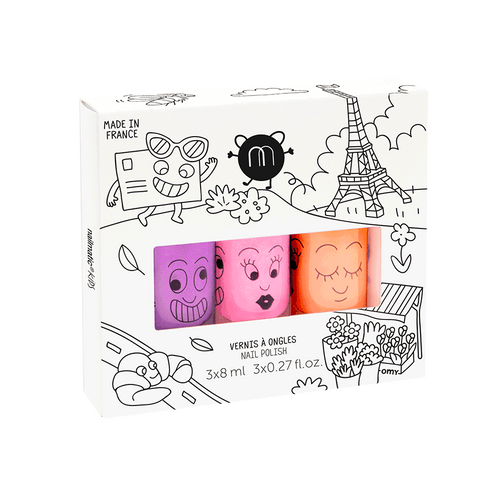 Nailmatic Kids / Water-based nail polish / Set of 3 / Paris