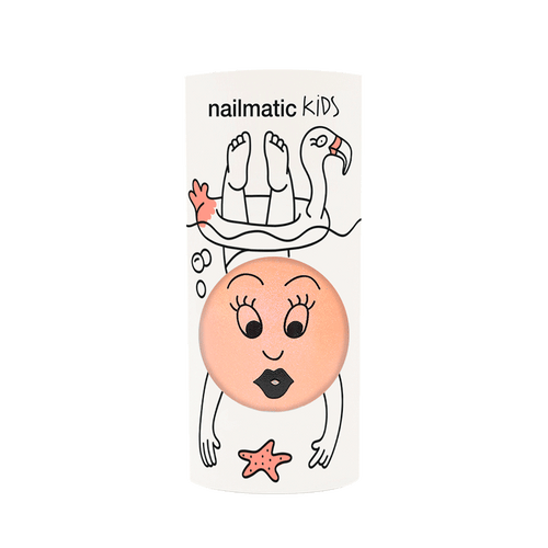 Nailmatic Kids / Water-based nail polish / Flamingo / Pearly neon coral