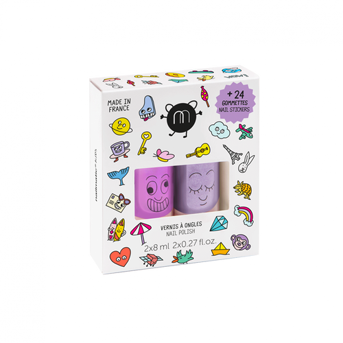 Nailmatic Kids / Duo Nail Polish Set + Stickers / Wow